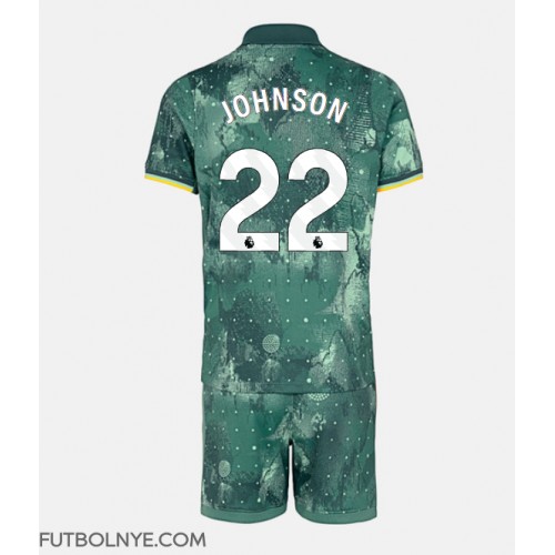 Camiseta Tottenham Hotspur Brennan Johnson #22 Tercera Equipación para niños 2024-25 manga corta (+ pantalones cortos)